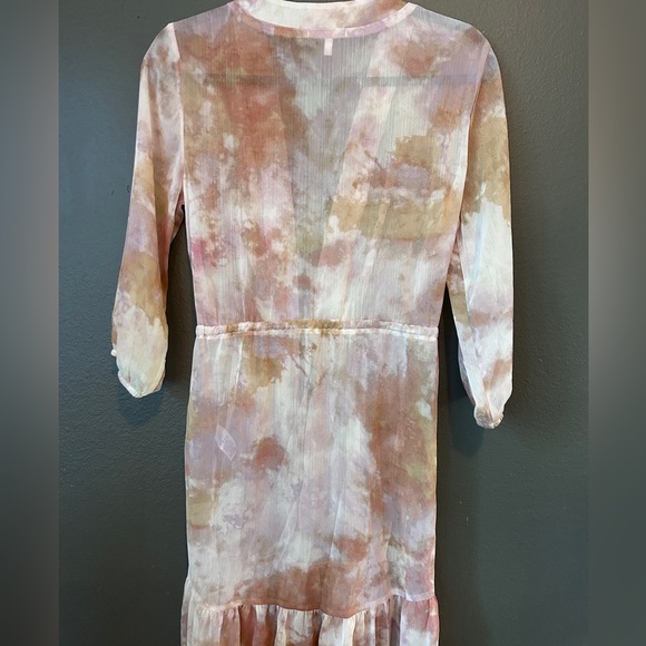 Maurices~ French Pink Tie Dye Tie Waist Kimono~Size Small - Picture 8 of 9